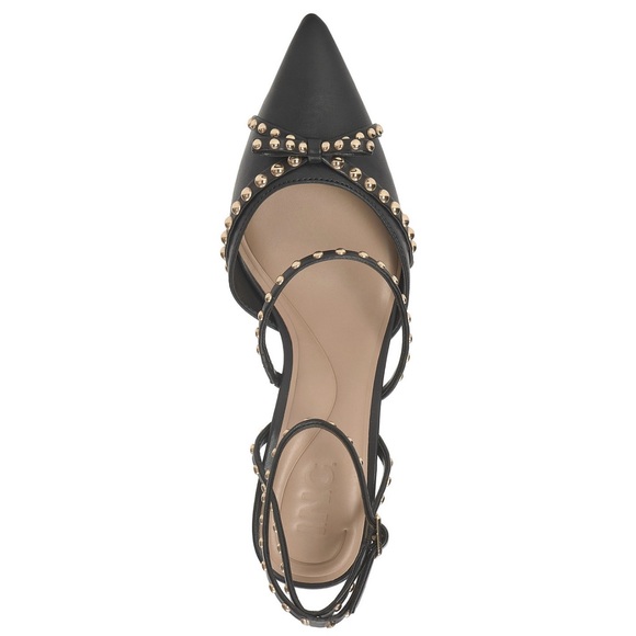 INC International Concepts Black Heels with Gold Studs Size 10✨ New With Box - Picture 2 of 5